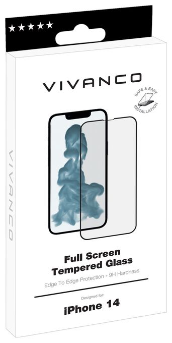 Klare Bildschirmschutzfolie gehärtetes Glas 9H für  Apple iPhone 14 Schmutzabweisend, Schlagfest, Kratzresistent, Splitterfrei 63439 