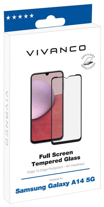 Klare Bildschirmschutzfolie gehärtetes Glas 9H für  Samsung Galaxy A14 5G Stoßfest, Schmutzabweisend, Kratzresistent, Splitterfrei 63569 