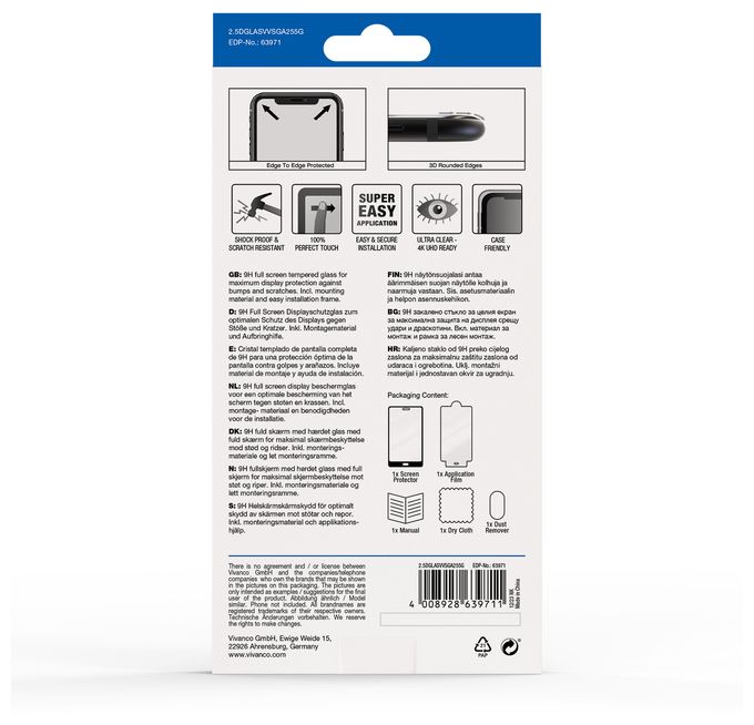 Klare Bildschirmschutzfolie gehärtetes Glas 9H für  Samsung Galaxy A25 5G Schmutzabweisend, Schlagfest, Kratzresistent, Splitterfrei 63971 