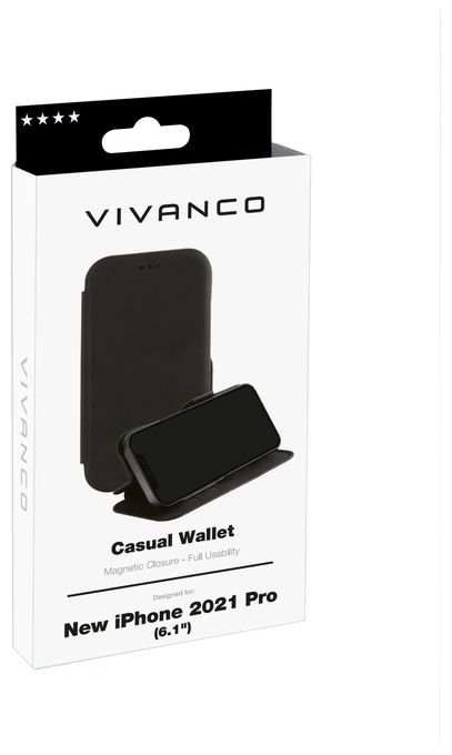 Geldbörsenhülle für Apple iPhone 13 Pro  Casual (Schwarz) 