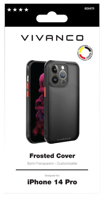 Cover für Apple iPhone 14 Pro (Schwarz, Durchscheinend) Frosted 