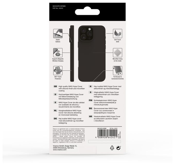 Cover für Apple iPhone 16 Pro Max  Mag Hype (Schwarz) 