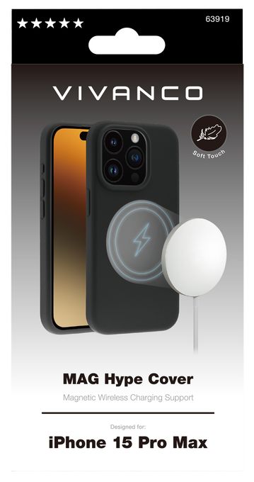 Mag Hype Cover für iPhone 15 Pro Max, Magnetic Wireless Charging Support 