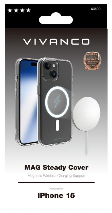 Cover für Apple iPhone 15  Mag Steady Anti Shock (Transparent) 