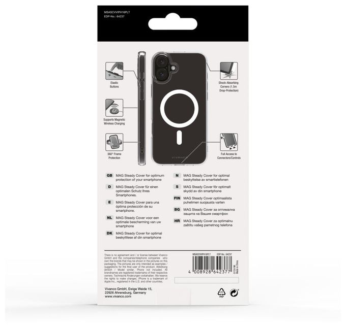 Cover für Apple iPhone 16 Plus  Mag Steady Anti Shock (Transparent) 