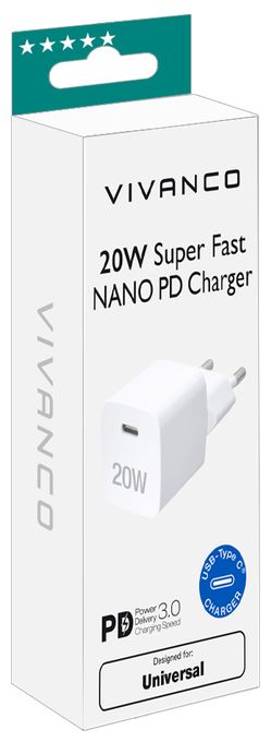 PD 3.0 Super Fast Charger für Apple iPhone, USB Type-C Schnellladegerät, 20W 
