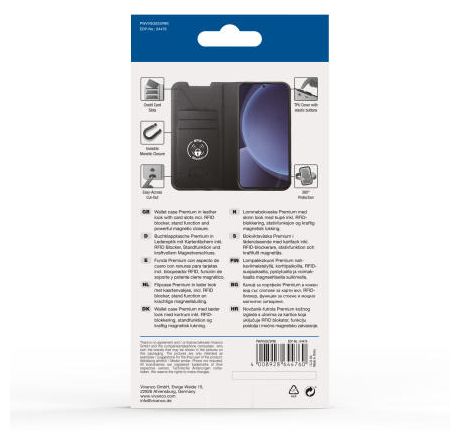 Geldbörsenhülle für Samsung Galaxy S25+  Premium Wallet (Schwarz) 