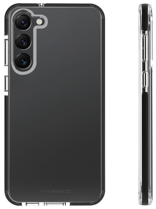 Cover für Samsung Galaxy S23+ (Schwarz, Transparent) Rock Solid 
