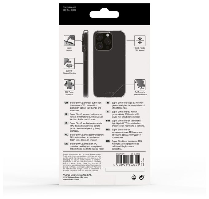 Cover für Apple iPhone 16 Pro  Super Slim Cover (Transparent) 