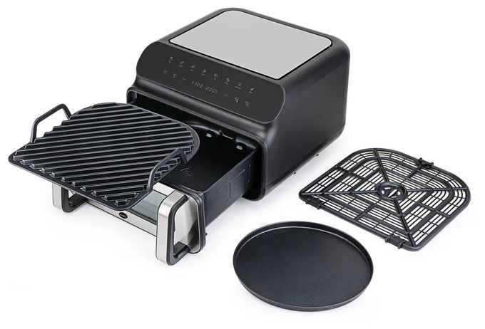 Doppel Heißluftfritteuse 10 l 2000 W  AFG-10 Dualfry Grill (Schwarz) 