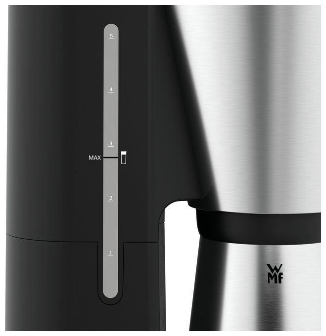 5 Tassen Filterkaffeemaschine 0,6 l  KÜCHENminis Aroma Thermo to go (Schwarz, Chrom) 