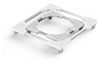 220768 Möbelroller + Untergestell Base Roll für Waschmaschine/Trockner (Weiß) 
