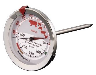 111018 Mechanisches Fleisch- und Ofenthermometer 30 bis 250 Grad Edelstahl 