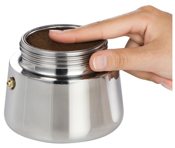 6 Tassen Filterkaffeemaschine  111230 Espressokocher für (Schwarz, Silber) 