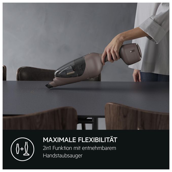 Handstaubsauger Beutellos bis 55 min Laufzeit 25,2 V  AS62A252XN Serie 6000 (Braun, Walnuss) 