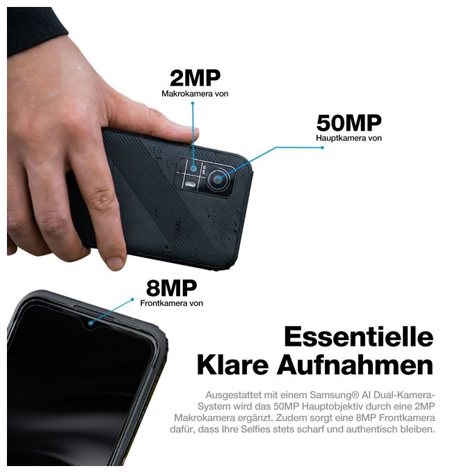 256 GB 4G Smartphone 16,7 cm (6.5 Zoll) 1,6 GHz Android 50 MP Dual Kamera Dual Sim WiFi 5  H6 (Schwarz) 