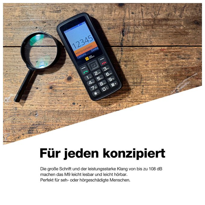 4G Smartphone 6,1 cm (2.4 Zoll Dual Sim  M9 (Schwarz) 