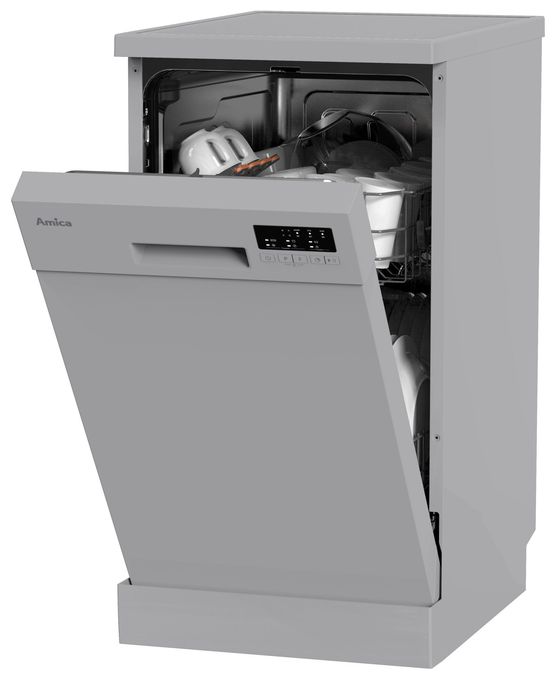 45 cm Geschirrspüler freistehend leise 11 Maßgedecke aquaStop Funktion (Silber) GSP 539 460 