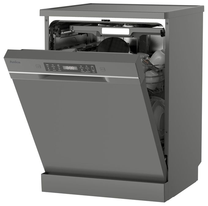 60 cm Geschirrspüler freistehend leise 15 Maßgedecke aquaStop Funktion (Silber) GSP 545 580 E 