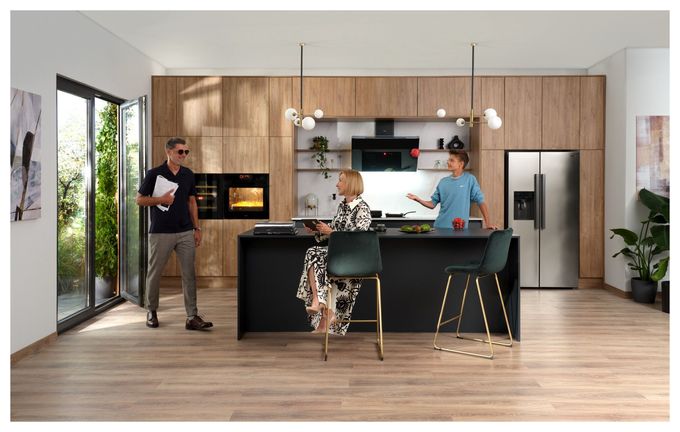 Abluft/Umluft Dunstabzugshaube/Esse Wand 90 cm (Schwarz) KHF695610S 