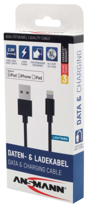 Stecker Lightning auf USB A 2 m  1700-0079 (Schwarz) 