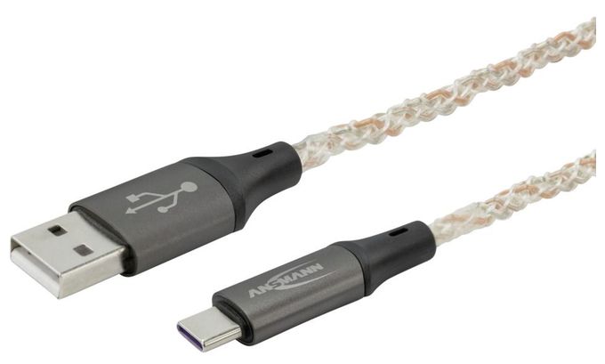 0,48 Gbit/s Stecker Rundkabel USB A auf USB C bis 60 W 1 m  1700-0158 (Mehrfarbig) 