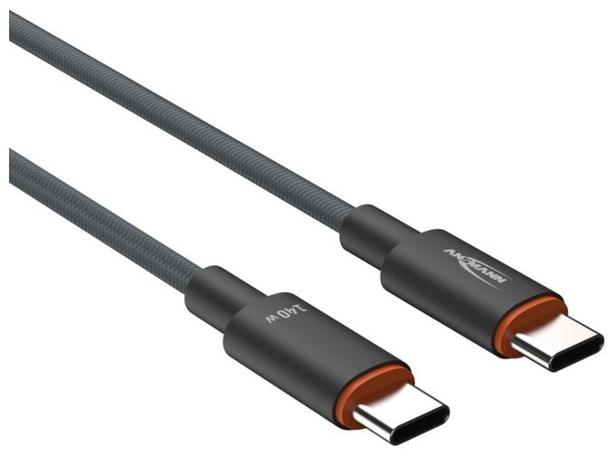 0,48 Gbit/s Stecker Rundkabel USB C auf USB C bis 140 W 0,6 m  1700-0177 (Anthrazit) 