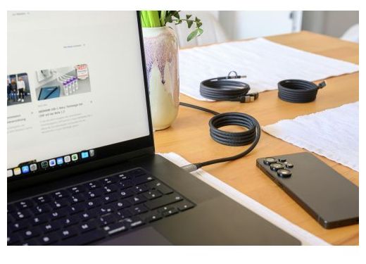 Stecker Rundkabel USB A/USB C auf USB C/Lightning bis 60 W 1,2 m  1700-0188 (Schwarz, Silber) 