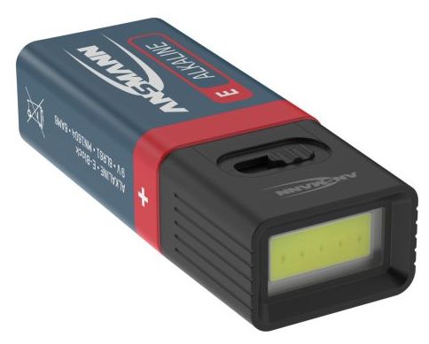 Taschenlampe COB LED-Leuchte mit 9V Batterie batteriebetrieben 