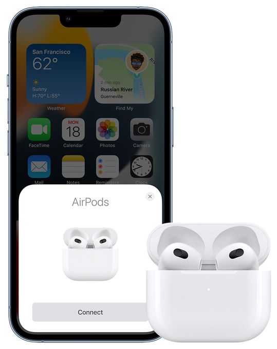 In-Ear Bluetooth Kopfhörer kabellos 6 h Laufzeit IPX4  AirPods (3.Gen) (Weiß) 