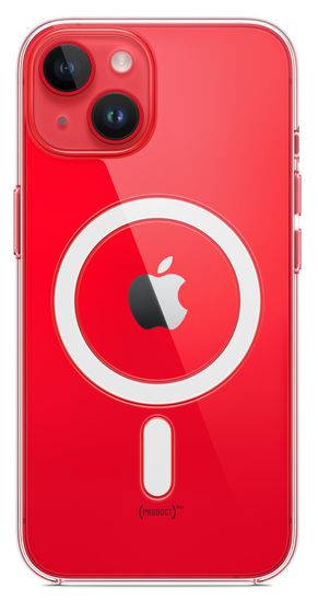 Cover für Apple iPhone 14  Silikon Case mit MagSafe (Transparent) 