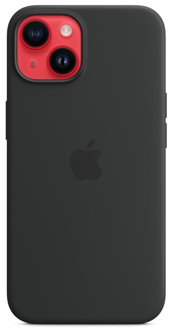 Cover für Apple iPhone 14  Silikon Case mit MagSafe (Schwarz) 