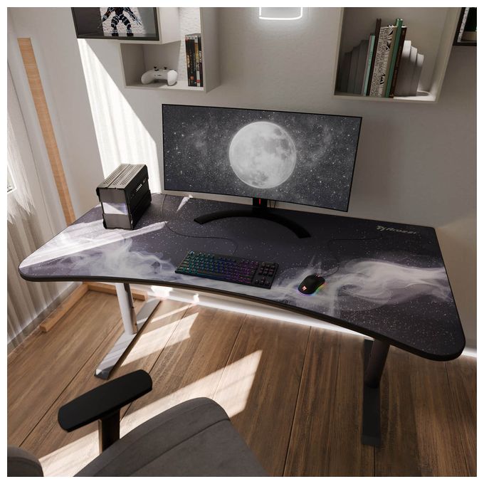 bis 80 kg  Arena Gamingtisch (Schwarz, Weiß) 