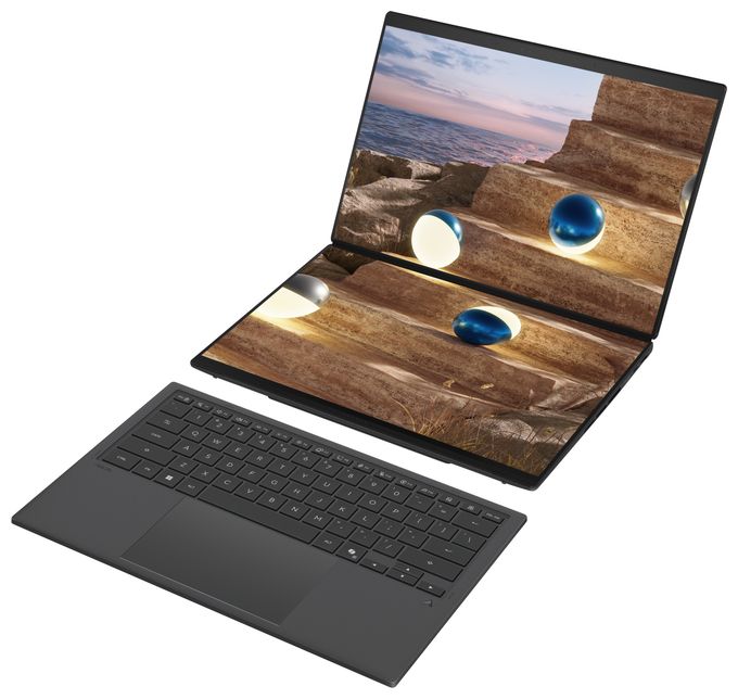 2K Ultra HD Notebook 35,6 cm (14 Zoll) 2880 x 1800 Pixel 1 TB SSD Windows 11 Pro Intel Core Ultra 9 max. 4,9 GHz  Zenbook Duo UX8407AA-SN469X (Grau) 