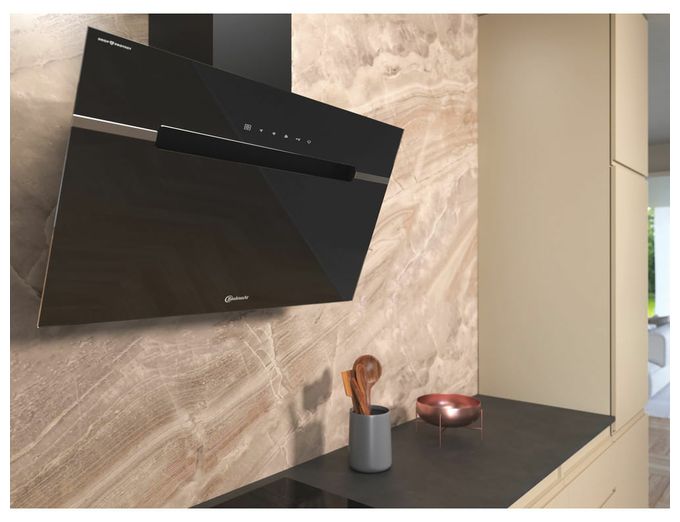 Abluft/Umluft Dunstabzugshaube/Esse Wand 90 cm (Schwarz) BHVS91F LTDPK 