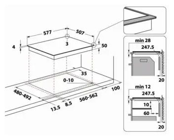 Induktions Kochfeld/Herdplatte 4 Zone(n) BQ3060SFT autarkes 60 cm 