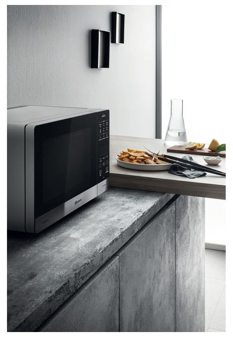 Freistehende Mikrowelle 800 W Größe: mittel 6 Stufen Dampfgaren Grill  MW49SL (Schwarz, Silber) 