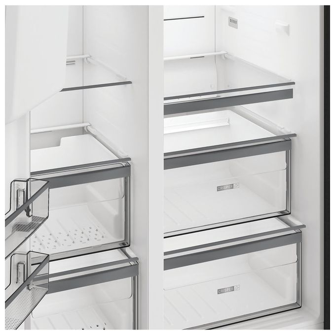 Side-by-Side Kühl-/ Gefrierkombination 375 l / 203 l 328 kWh NoFrost 1790 mm x 910 mm  SBSIWE90 (Edelstahl) 
