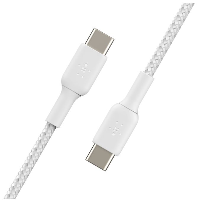 0,48 Gbit/s Stecker Rundkabel USB C auf USB C bis 60 W 1 m  BoostCharge (Weiß) 