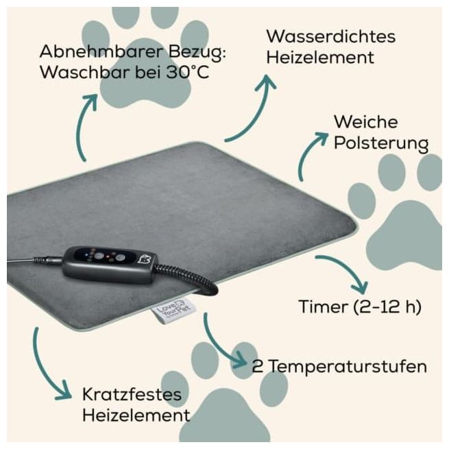  PP210 Lilli Heizmatte für Hunde & Katzen (Grau) 