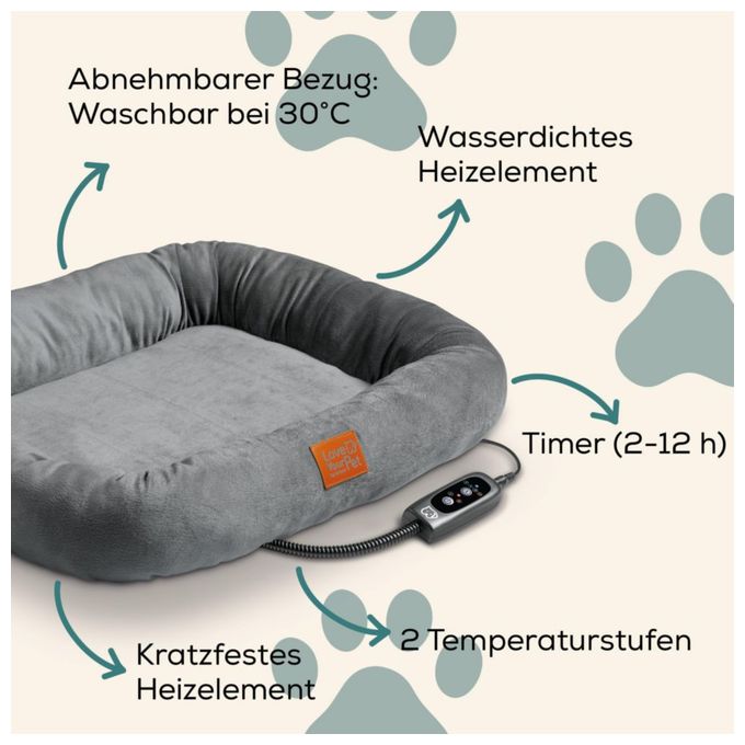  PP250 Kira Wärmebett für Katze & Hunde (Grau) 
