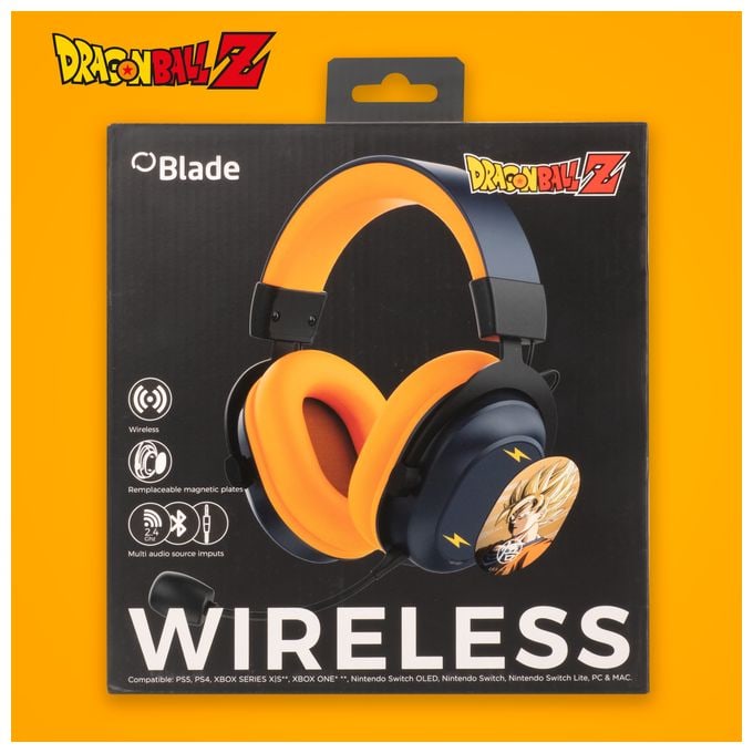 Over Ear Bluetooth Kopfhörer kabelgebunden&kabellos USB Typ-C (Schwarz, Grau, Orange) Wireless Gaming Headset Dragon Ball Z 