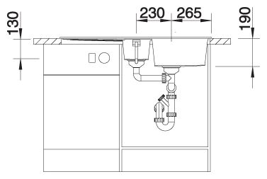 Silgranit 2 Becken  METRA 6 S Einbauspüle für 60 cm Unterschrank (Grau) 