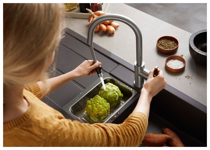 Silgranit 2 Becken  METRA 6 S Einbauspüle für 60 cm Unterschrank (Grau) 