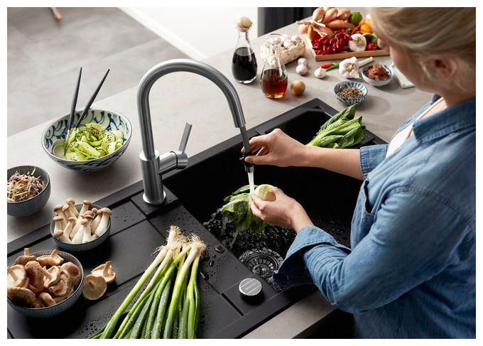Silgranit 1 Becken  METRA XL 6 S Einbauspüle für 60 cm Unterschrank (Weiß) 