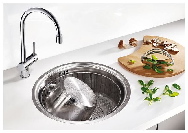 Edelstahl 1 Becken  RONDOSOL-IF Flächenbündige Spüle für 45 cm Unterschrank (Edelstahl) 
