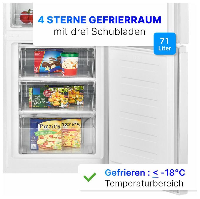 198 l / 71 l Kühl-Gefrierkombi freistehend 168 kWh Jahr  KG184.1 (Weiß) 