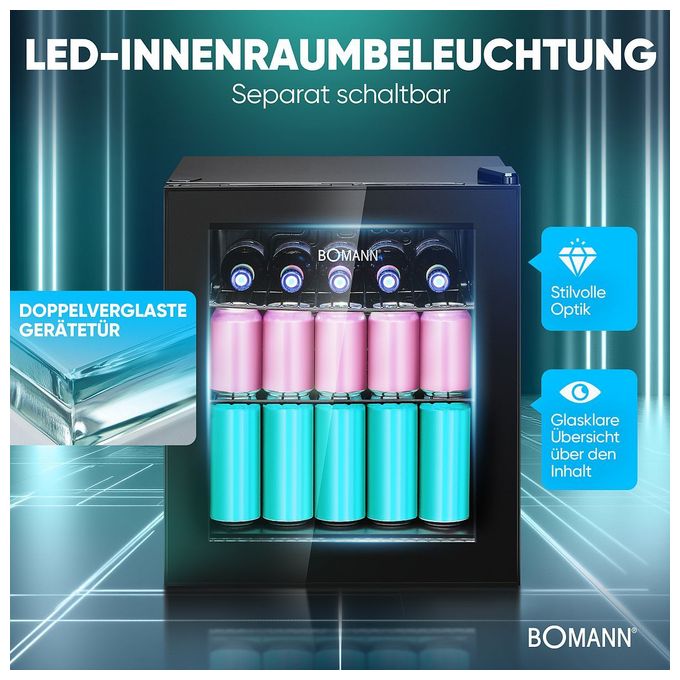 46 l / 46 l Tischkühlschrank EEK: E 66 kWh Jahr  KSG7291 (Schwarz) 