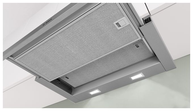 Abluft/Umluft Dunstabzugshaube/Esse Einbau 60 cm (Metallisch, Silber) Serie 2 DFM064W55 