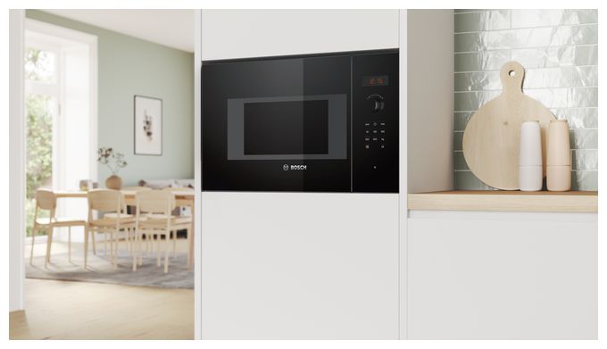 Einbau-Mikrowelle 800 W Größe: klein 5 Stufen (Schwarz) Serie 4 BFL523MB1F 